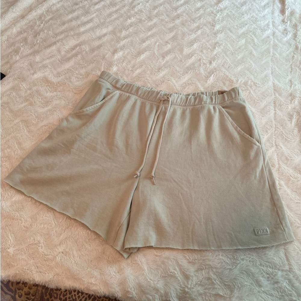 Victoria's Secret PINK Women's Pull-On High-Rise Lounge Shorts Beige XL NWT!